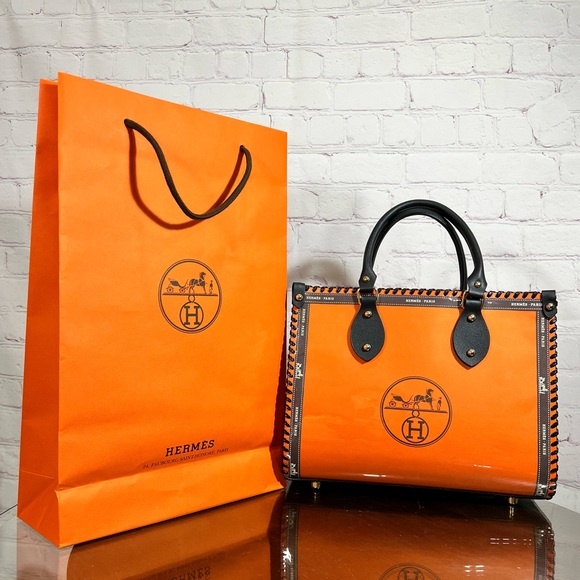 Hermes Handbags - HERMES gift bag & an upcycled HERMES gift bag into a beautiful tote bag bundle